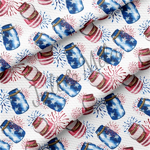 Patriotic 4th of July Printed Liverpool USA Flag (PT & Get a Free $89.99 Embroidery Bundle