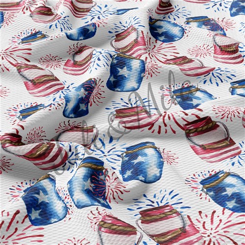 Patriotic 4th of July Printed Liverpool USA Flag (PT & Get a Free $89.99 Embroidery Bundle