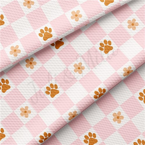 Paw Printed Liverpool Bullet Textured Stretch Solid Strip Thick Knit Jersey Fabric