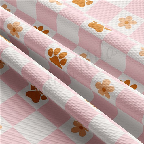 Paw Printed Liverpool Bullet Textured Stretch Solid Strip Thick Knit Jersey Fabric