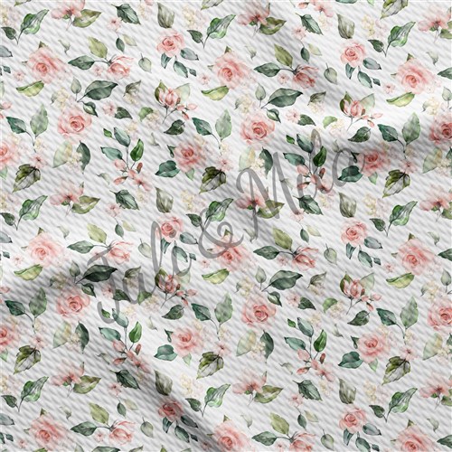 Printed Floral Liverpool Bow Floral Coral roses (F40) & Get a Free $89.99 Embroidery Bundle