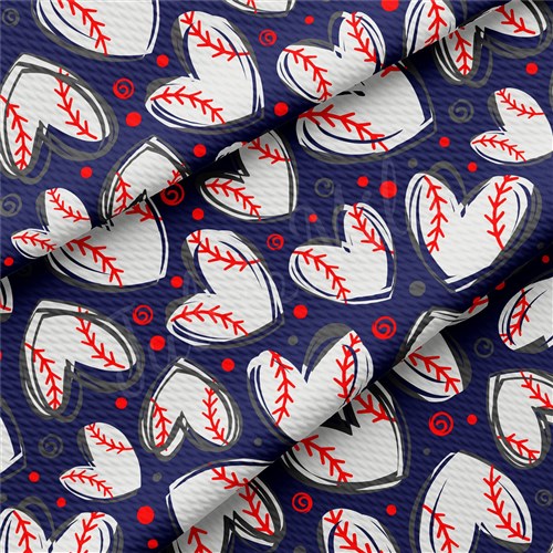 Baseball Printed Liverpool Bullet Textured Stretch Solid Strip Thick Knit Jersey Fabric