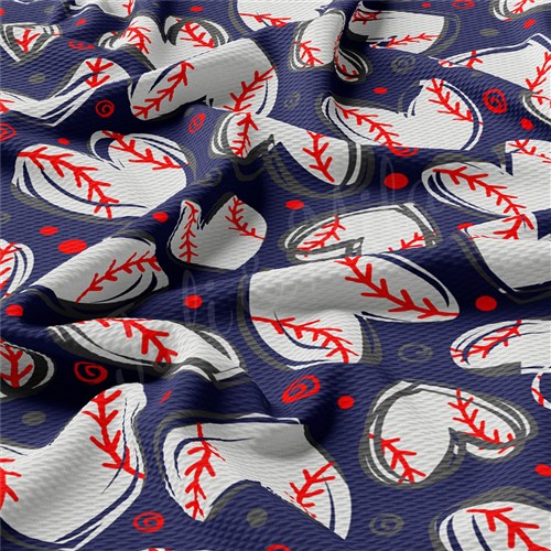 Baseball Printed Liverpool Bullet Textured Stretch Solid Strip Thick Knit Jersey Fabric