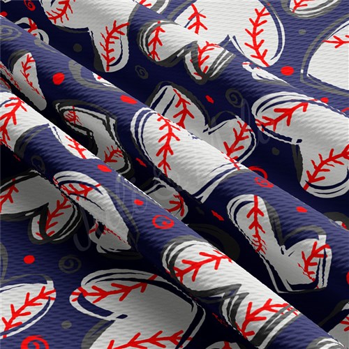 Baseball Printed Liverpool Bullet Textured Stretch Solid Strip Thick Knit Jersey Fabric