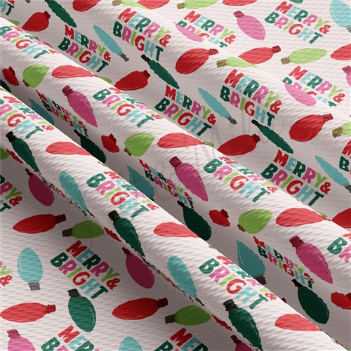 Christmas Printed Liverpool Bullet Textured Stretch Solid Strip Thick Knit Jersey Fabric