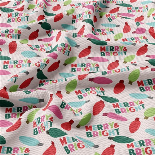 Christmas Printed Liverpool Bullet Textured Stretch Solid Strip Thick Knit Jersey Fabric