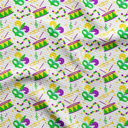 Mardi Gras AA2349 Liverpool Bullet Textured Stretch Solid Strip Thick Knit Jersey Fabric