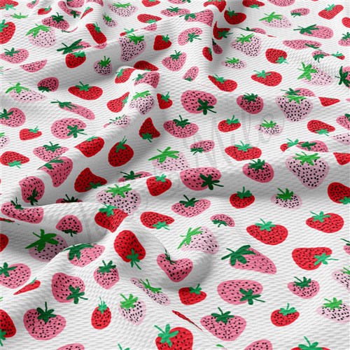 Strawberry Liverpool Bullet Textured Stretch Solid Strip Thick Knit Jersey Fabric