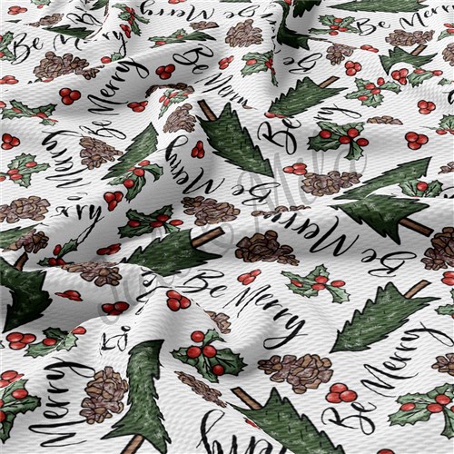 Christmas Printed Liverpool Bullet Textured Stretch Solid Strip Thick Knit Jersey Fabric