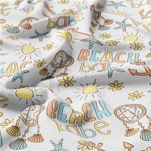 Beach Babe Printed Liverpool 4 Way Fabric AA1487 & Get a Free $89.99 Embroidery Bundle
