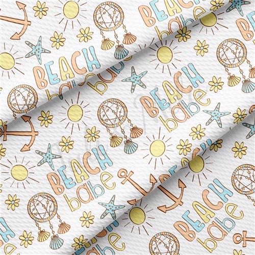 Beach Babe Printed Liverpool 4 Way Fabric AA1487 & Get a Free $89.99 Embroidery Bundle