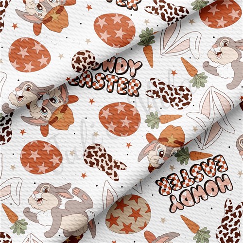 Easter HowdyPrinted Liverpool Bullet Textured Stretch Solid Strip Thick Knit Jersey Fabric