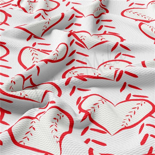 Baseball Printed Liverpool Bullet Textured Stretch Solid Strip Thick Knit Jersey Fabric