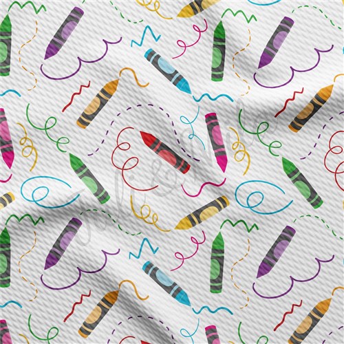 Back to School Printed Liverpool Bullet Textured Stretch Solid Strip Thick Knit Jersey Fabric