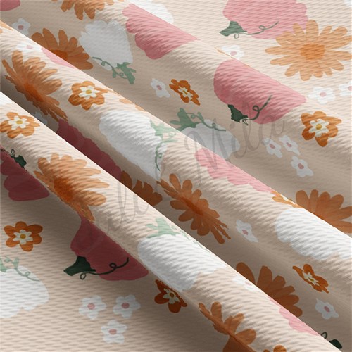 Fall Autumn Pumpkin Liverpool Bullet Textured Stretch Solid Strip Thick Knit Jersey Fabric