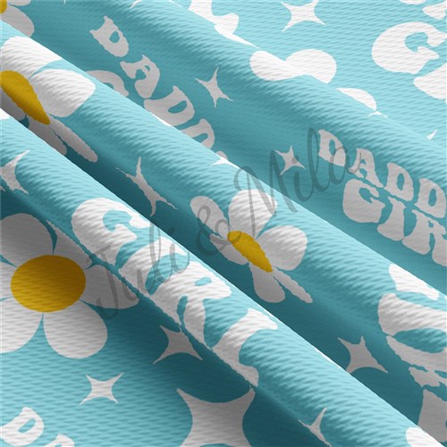 Daddy's Girl Printed Liverpool Bullet Textured Stretch Solid Strip Thick Knit Jersey Fabric