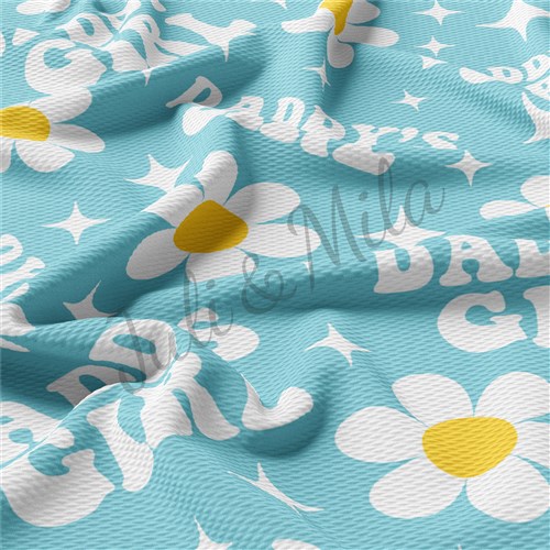 Daddy's Girl Printed Liverpool Bullet Textured Stretch Solid Strip Thick Knit Jersey Fabric
