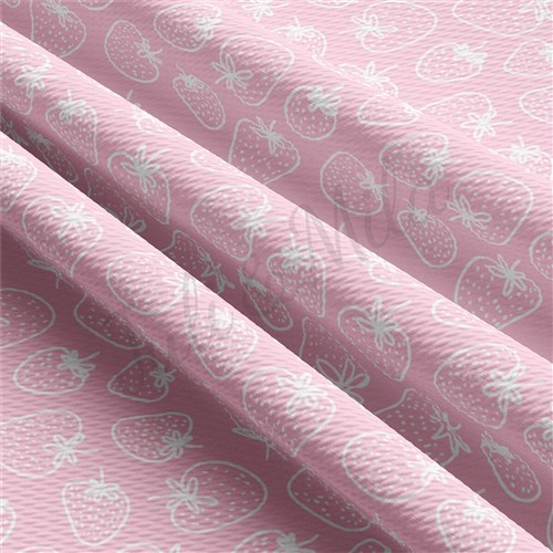Strawberries Liverpool Bullet Textured Stretch Solid Strip Thick Knit Jersey Fabric