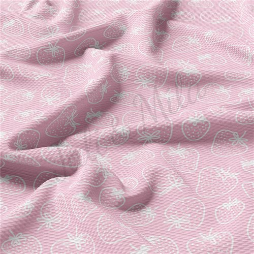 Strawberries Liverpool Bullet Textured Stretch Solid Strip Thick Knit Jersey Fabric