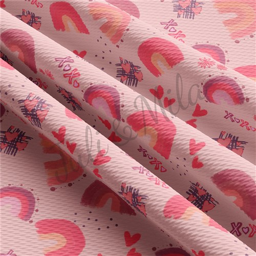 Valentine's Day Printed Liverpool Bullet Textured Stretch Solid Strip Thick Knit Jersey Fabric