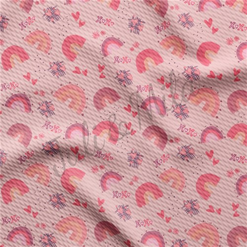 Valentine's Day Printed Liverpool Bullet Textured Stretch Solid Strip Thick Knit Jersey Fabric