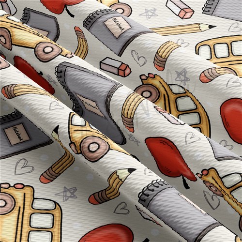 Back to School Liverpool Bullet Textured Stretch Solid Strip Thick Knit Jersey Fabric