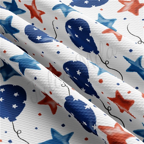 Patriotic 4th of July Printed Liverpool Fabric AA1719 & Get a Free $89.99 Embroidery Bundle