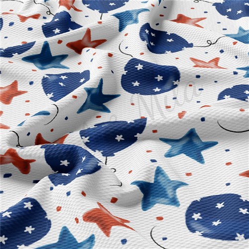 Patriotic 4th of July Printed Liverpool Fabric AA1719 & Get a Free $89.99 Embroidery Bundle