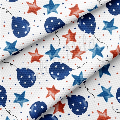 Patriotic 4th of July Printed Liverpool Fabric AA1719 & Get a Free $89.99 Embroidery Bundle