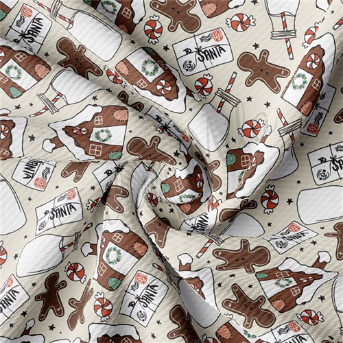Gingerbread Christmas Liverpool Bullet Textured Stretch Solid Strip Thick Knit Jersey Fabric