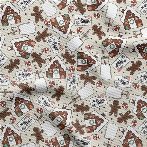 Gingerbread Christmas Liverpool Bullet Textured Stretch Solid Strip Thick Knit Jersey Fabric