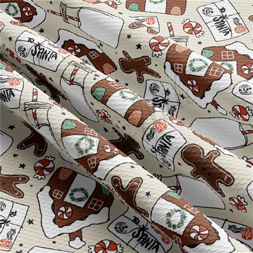Gingerbread Christmas Liverpool Bullet Textured Stretch Solid Strip Thick Knit Jersey Fabric