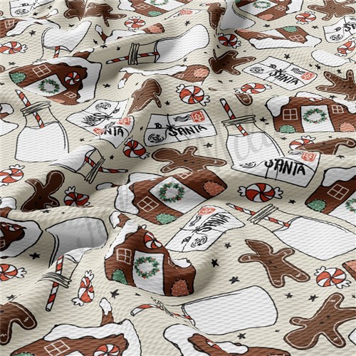 Gingerbread Christmas Liverpool Bullet Textured Stretch Solid Strip Thick Knit Jersey Fabric