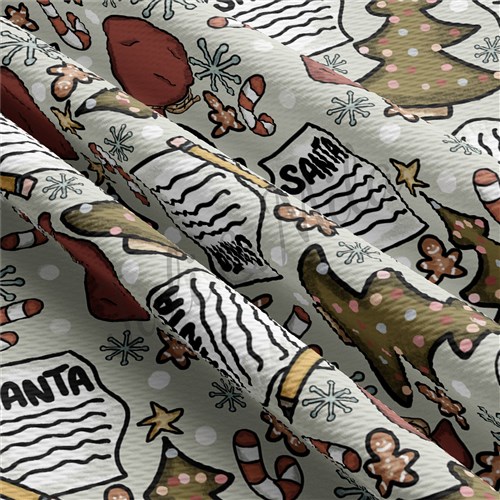 Christmas Printed Liverpool Bullet Textured Stretch Solid Strip Thick Knit Jersey Fabric