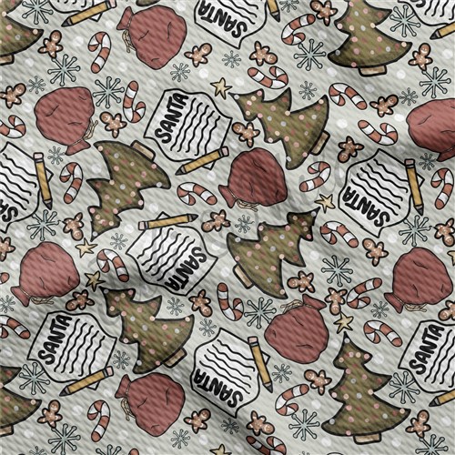 Christmas Printed Liverpool Bullet Textured Stretch Solid Strip Thick Knit Jersey Fabric