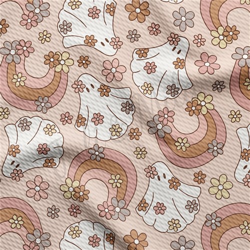 Fall Printed Liverpool Fabric Halloween Ghosts AA658 & Get a Free $89.99 Embroidery Bundle