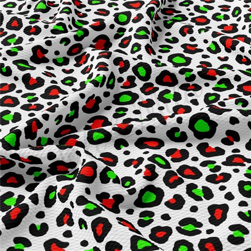 Christmas Cheetah Printed Liverpool Stretch Solid Strip Leopard Liverpool AA949 & Get a Free $89.99 Embroidery Bundle