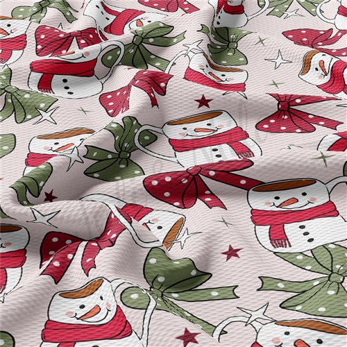 Christmas Printed Liverpool Bullet Textured Stretch Solid Strip Thick Knit Jersey Fabric