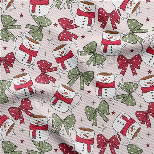 Christmas Printed Liverpool Bullet Textured Stretch Solid Strip Thick Knit Jersey Fabric