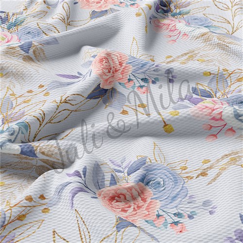 Floral Printed Liverpool 4 Way Fabric Floral77 AA339 & Get a Free $89.99 Embroidery Bundle