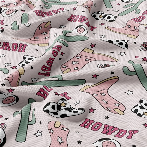 Howdy Cow Boho Liverpool Bullet Textured Stretch Solid Strip Thick Knit Jersey Fabric