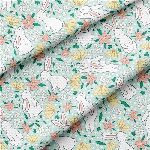 Printed Liverpool Fabric rabbit AA1891 Easter & Get a Free $89.99 Embroidery Bundle