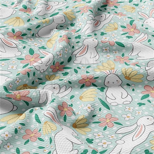 Printed Liverpool Fabric rabbit AA1891 Easter & Get a Free $89.99 Embroidery Bundle