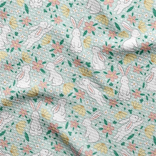 Printed Liverpool Fabric rabbit AA1891 Easter & Get a Free $89.99 Embroidery Bundle