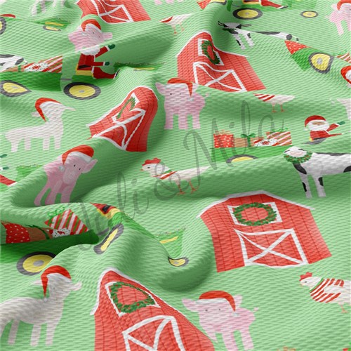 Christmas Liverpool Bullet Textured Stretch Solid Strip Thick Knit Jersey Fabric