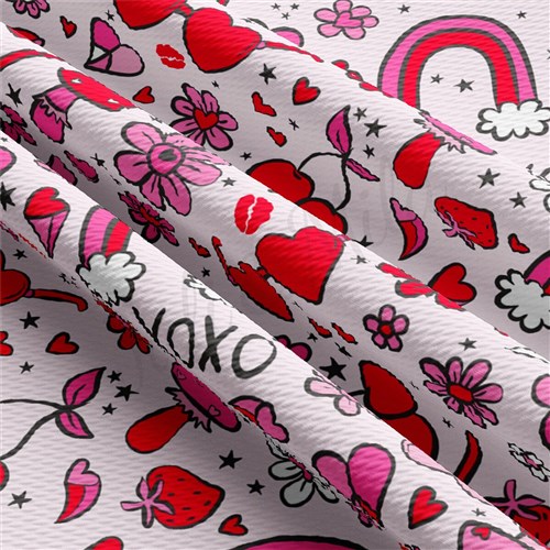Valentine's Day Liverpool Bullet Textured Stretch Solid Strip Thick Knit Jersey Fabric