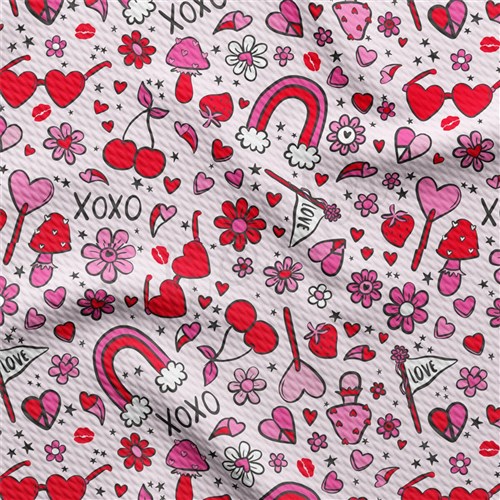 Valentine's Day Liverpool Bullet Textured Stretch Solid Strip Thick Knit Jersey Fabric
