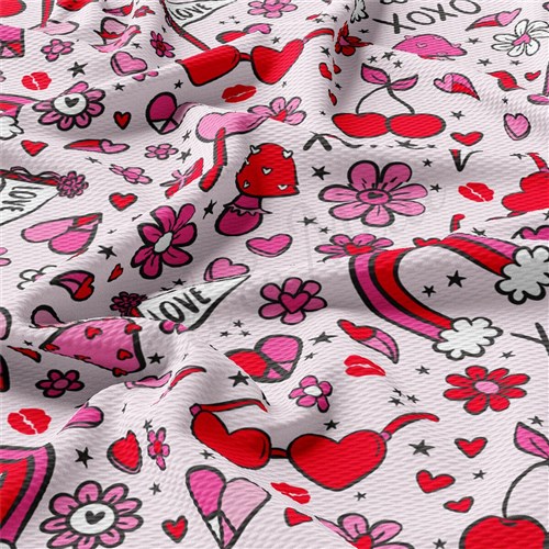 Valentine's Day Liverpool Bullet Textured Stretch Solid Strip Thick Knit Jersey Fabric
