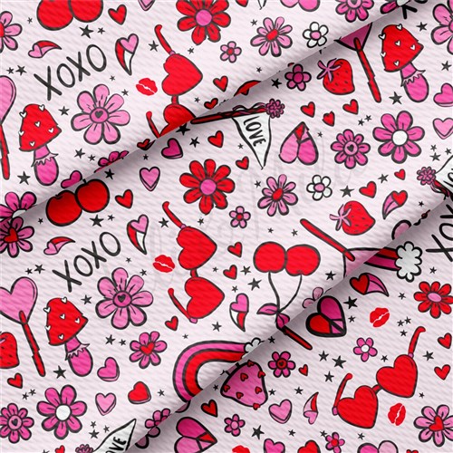 Valentine's Day Liverpool Bullet Textured Stretch Solid Strip Thick Knit Jersey Fabric