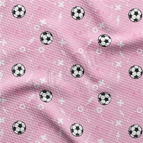 Soccer Liverpool Bullet Textured Stretch Solid Strip Thick Knit Jersey Fabric